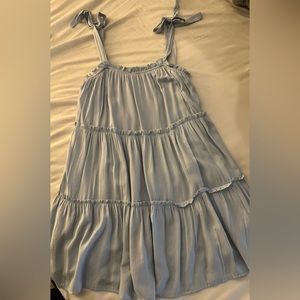 Mi ami Blue Tiered Tie Strap Mini Dress Size Small